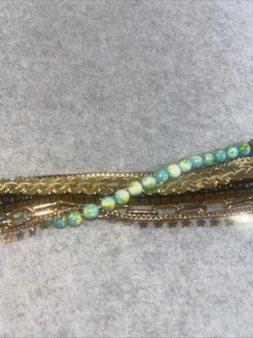VICTORIA EMERSON Gold Tone, Mixed Materials Layered Design Bracelet - Picture 2 of 7